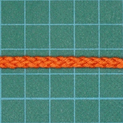 Cordão Entrançado. 4mm Laranja sem Enchimento