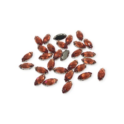 Pedra Barco 7x15mm com Base Metálica e Garras