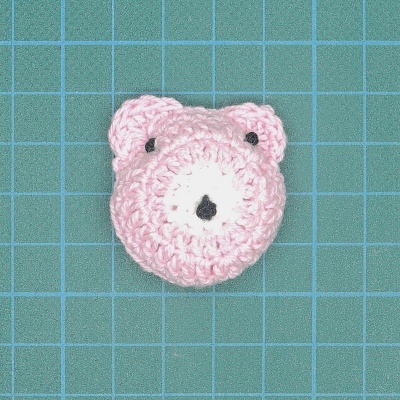 Urso em Crochet c/Enchimento 4x4cm Rosa
