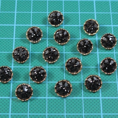 Botão de Pé Redondo 10mm com Brilhantes