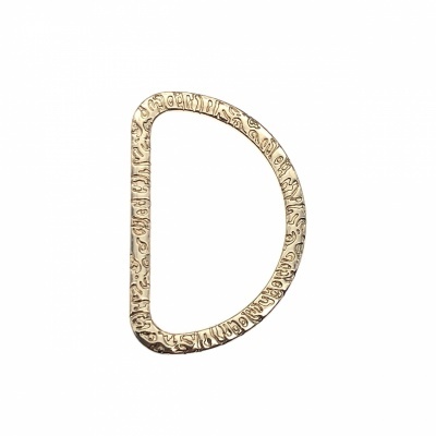 Argola Meia Lua Metálica 4cm com Textura