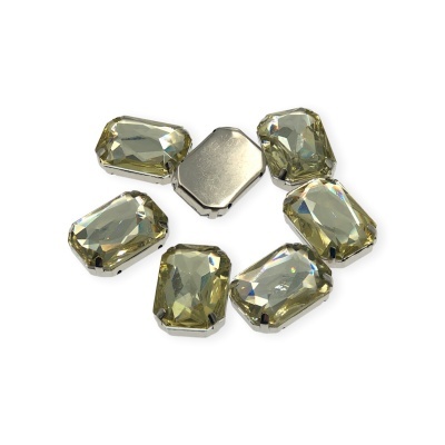 Pedra Rectangular 25mm x 18mm com Base Metálica e Garras