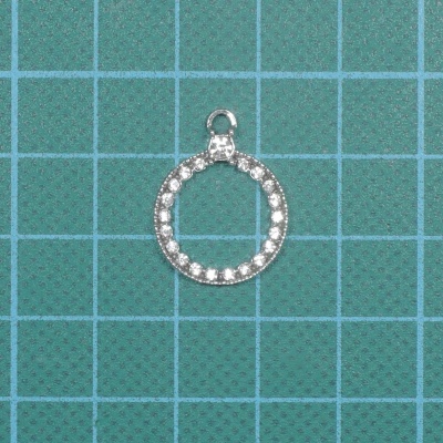 Patilha Metálica com Brilhantes 17x22mm