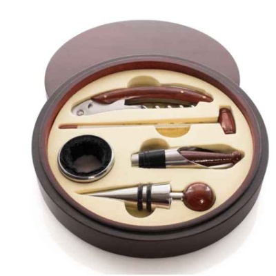 Conjunto Vinho Baco Caixa Redonda