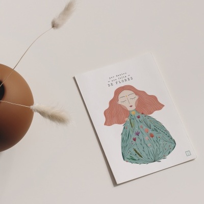 Postal . Feita de flores