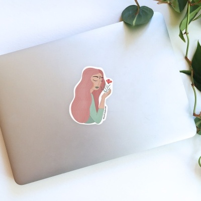 Autocolante Recortado . Mulher Cravo