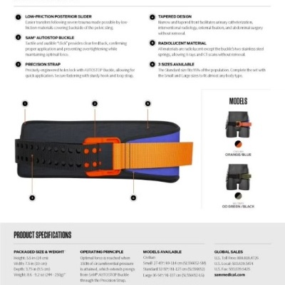 Cinta Pélvica Sam Sling II Laranja e Azul - SAM Medical