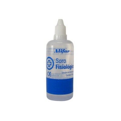 Frasco de soro fisiológico Alifar com 120ml