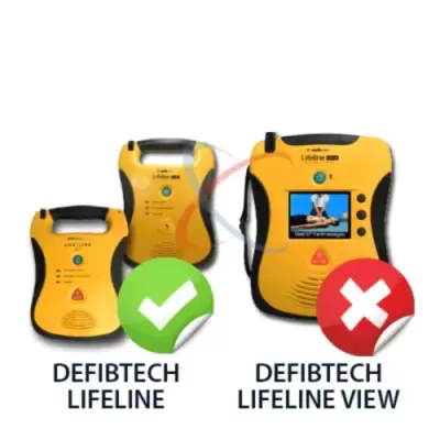 Desfibrilhadores DEFIBTECH Lifeline e Lifeline View lado a lado