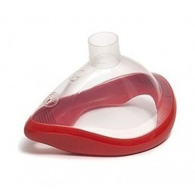 Máscara de snorkeling vermelho e transparente