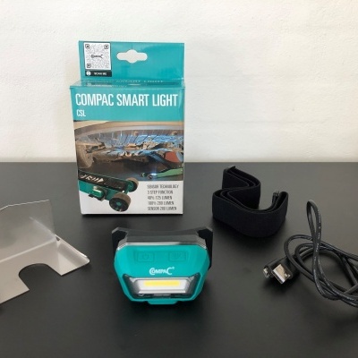 Conjunto de luz inteligente COMPAC SMART LIGHT com acessórios e embalagem