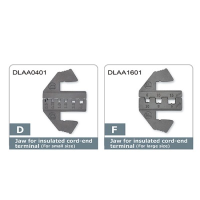 Mandíbulas metálicas para terminais de cabos isolados DLAA0401 e DLAA1601