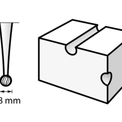 3 Fresas para Gravar Esféricas 0,8mm (105)