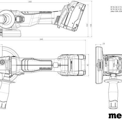 Rebarbadora angular sem fio W 18 L BL 9-125