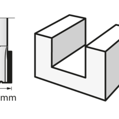 Fresa de corte 6,4 mm com desenho de corte em U