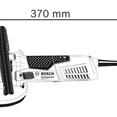 Esmerilhadora angular BOSCH Professional branca e preta com pega lateral preta