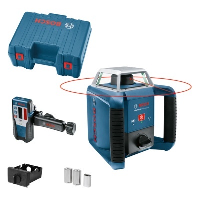 Conjunto de ferramentas Bosch com laser rotativo e acessórios