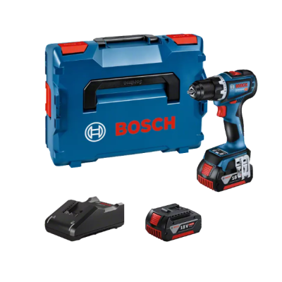 Conjunto broca elétrica Bosch 18V com acessórios e caixa azul