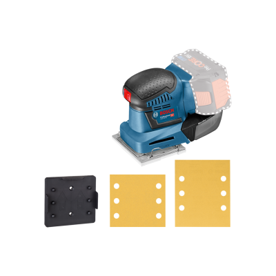 Lixadora elétrica Bosch Professional azul e preto com acessórios