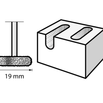 Fresa de metal duro com dentes texturizados em forma de disco, de 19 mm (9936)