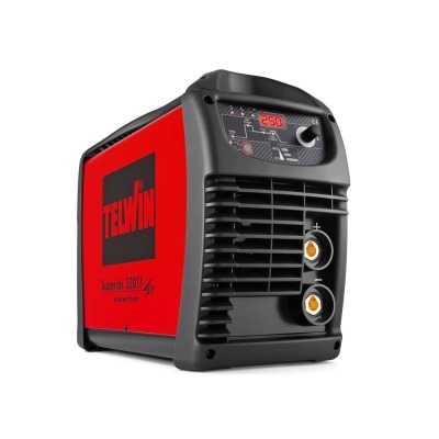 Aparelho de soldadura Telwin Xpertia 230 DC preto e vermelho com visor digital e botões