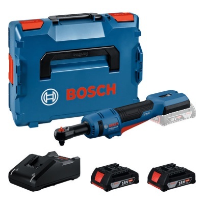 Conjunto de ferramenta Bosch com mala azul, ferramenta elétrica, baterias e carregador