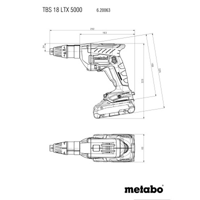 Aparafusadora para construções a seco sem fio TBS 18 LTX BL 5000
