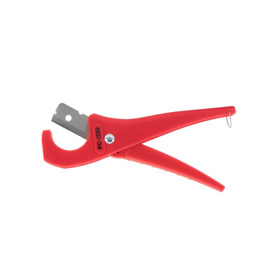 Alicate descascador de fios vermelho com lâmina metálica e texto PC-1250