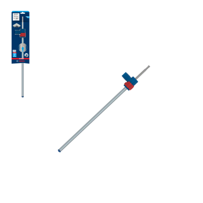 bomba de transferência manual azul e vermelho com tubo metálico e embalagem azul