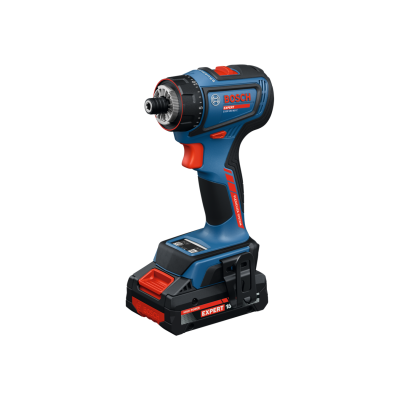 Aparafusadora elétrica Bosch Expert azul e preta com detalhes vermelhos