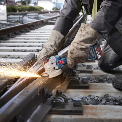 Mini rebarbadora sem fio GWS 18V-11 S (125 mm) 2 bat. 5.0. L-BOXX