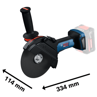 Rebarbadora Bosch Expert azul e preta com pega lateral.