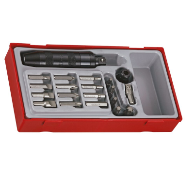 Chave de bits reversível de impacto com bits 36mm, 20 peças