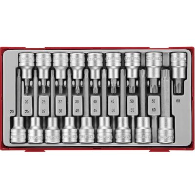 Jogo de 18 pontas TX de 55mm e 110mm de 1/2'' Teng Tools