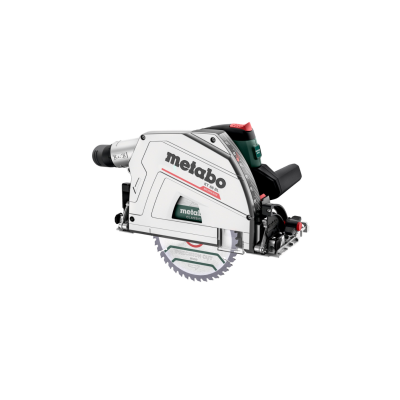 Serra circular Metabo prateada com detalhes a preto e vermelho