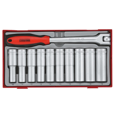 Jogo de 10 chaves de caixa longas 1/2'' 12 pontos Teng Tools