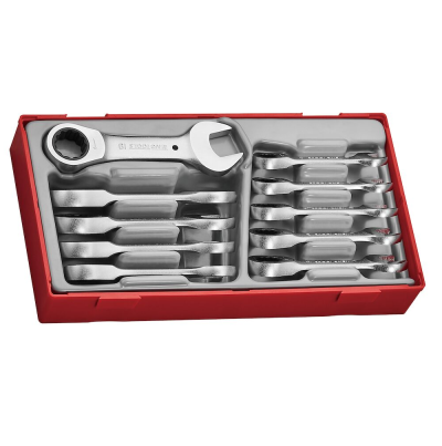 Jogo de 10 mini chaves boca/luneta com roquete TengTools