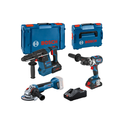 Martelo perfurador SDS plus + Rebarbadora +  Aparafusadora (KIT 18V BOSCH)