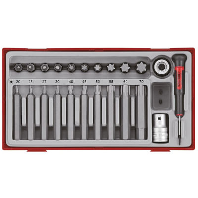 Jogo de Bits hexagonais TX de 40mm e 75mm e adaptadores