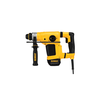 Martelo perfurador elétrico amarelo e preto DEWALT com pega lateral