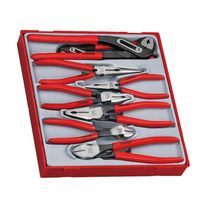 Jogo de 8 alicates corte lateral, universal, de pontas e de água TengTools