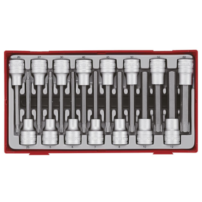 Jogo de 15 pontas hexagonais e TX de 1/2'' TengTools