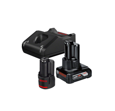 Kit 2 baterias de 12V Bosch (2Ah/4Ah) e carregador