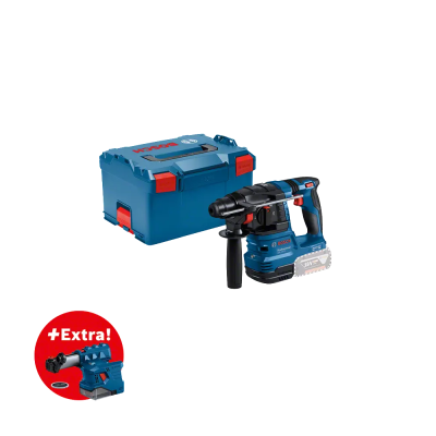 MARTELO PERFURADOR SEM FIO SDS PLUS GBH 18V-22 PROFESSIONAL + ASPIRADOR INTEGRADO GDE 18V-12 PROFESSIONAL