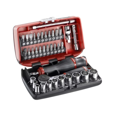 Conjunto de Chaves de Caixa 38 Peças Métricas com ponta de 1/4''