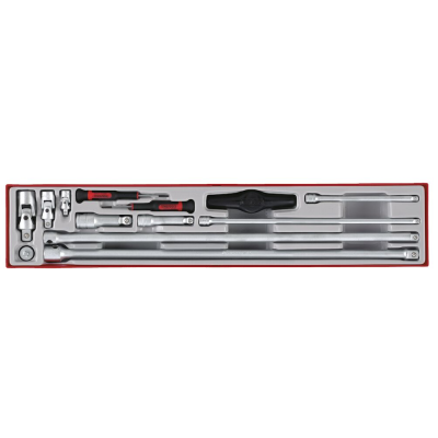 Jogo 13 peças com extensões 1/4'', 3/8'' e 1/2'' para roquete e chaves de parafuso