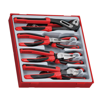Jogo de 8 alicates corte lateral, universal, de pontas e de água TengTools (Com pega ergonómica)