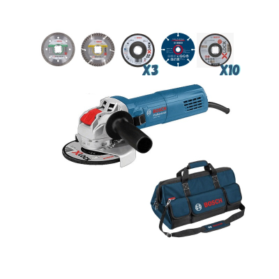 Conjunto Bosch rebarbadora com cinco discos e mala de transporte