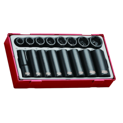 Jogo de 16 chaves de caixa de impacto 1/2'' regulares e longas TengTools