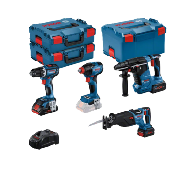 Kit 4 ferramentas: GSR 18V-90C + GDX 18V-210C + GBH 18V-24C + GSA 18V-28